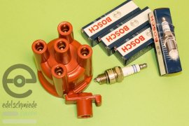 Zündungsset gross, Opel cih 2.4i / C24NE zwovierer, Verteilerkappe, -Finger & Kerzen