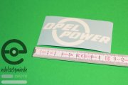 Sticker / Decoration / Logo Opel Power, white, 22cm in width, top quality!