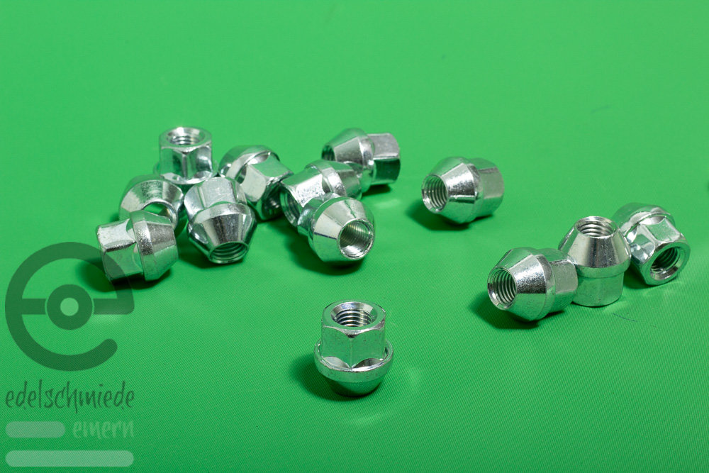 16 X Radmutter Schwarz M12x1,5 Kegelbund SW19 Manta Ascona Record GT Kadett D6S