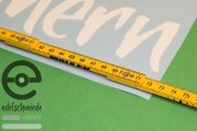 Scheibenaufkleber / Dekor / Schriftzug edelschmiede emern, groß (72cm) weiss