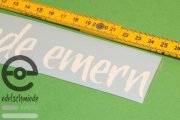 Aufkleber / Dekor / Schriftzug edelschmiede emern, klein (25cm) weiss