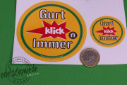 Aufkleber im Doppelpack: "Gurt klick immer", 80mm & 40mm Durchmesser