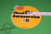 Aufkleber "Opel Euroservice, ...ehrlich gut", 30cm Durchmesser