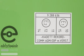Aufkleber / Dekor: Adrema / ECE - Genehmigungszeichen weiss Motorraum Opel div