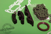 Repair kit timing chain, complete with seals / shaft seal ring / rails, Opel cih engine