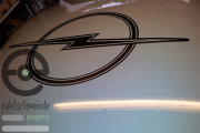 Large roof sticker / Decoration Opel-Blitz 60er Jahre silver