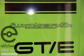 Aufkleber Fluxkompensator Zurück in die Zukunft, schwarz glänzend outlined