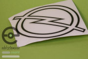 Sticker / Decoration / Logo Opel emblem small / 12cm, Kadett C, matte black outline
