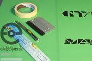 Sticker / Decoration / Logo Opel emblem small / 12cm, Kadett C, glossy black outline