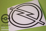 Sticker / Decoration / Logo Opel emblem large / 15.2cm, Kadett C, glossy black outline