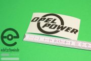 Sticker / Decoration / Logo Opel Power, glossy black, 10cm in width, top quality!