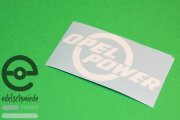 Sticker / Decoration / Logo Opel Power, white, 10cm in width, top quality!