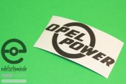 Sticker / Decoration / Logo Opel Power, glossy black, 35cm in width, top quality!