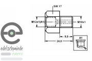 ATE Schraubstutzen / Adapter Bremsleitung von M10 (HBZ) auf M12 (Bremsleitung), Opel div.