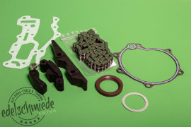 Repair kit timing chain, complete with seals / shaft seal ring / rails, Opel cih engine