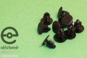 Set of 10 caps black / fir-tree clips, interior Opel...