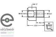 ATE Adapter Bremsleitung / Schraubstutzen: M12 Hauptbremszylinder / M10 Bremsleitung