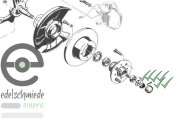 Crown nut, special washer & split pin, installation kit front wheel bearing, Opel 4-hole rear-wheel drive