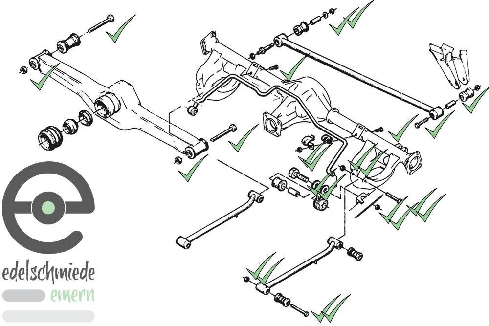 Manta Rear Axle Schraubenset Hinterachse komplett, Opel Ascona / Manta B | edelschmie ...