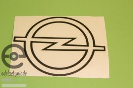 Aufkleber / Dekor / Schriftzug Opel Emblem / Opel Zeichen Manta B, schwarz matt, outlined  14 cm